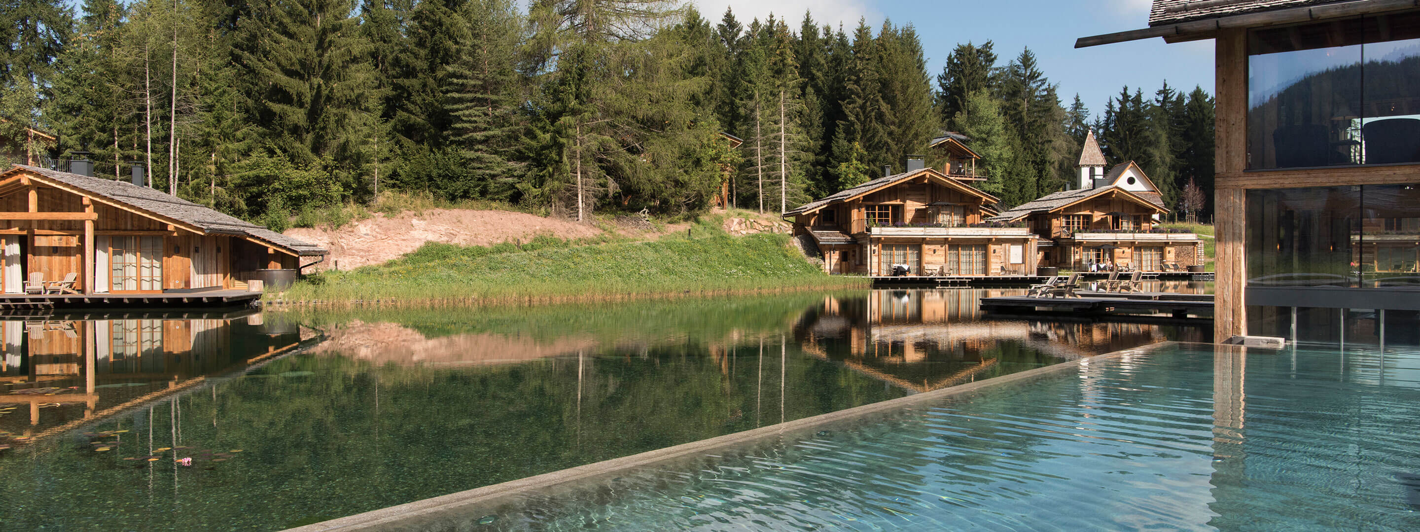 pool which extends from inside towards the exterior